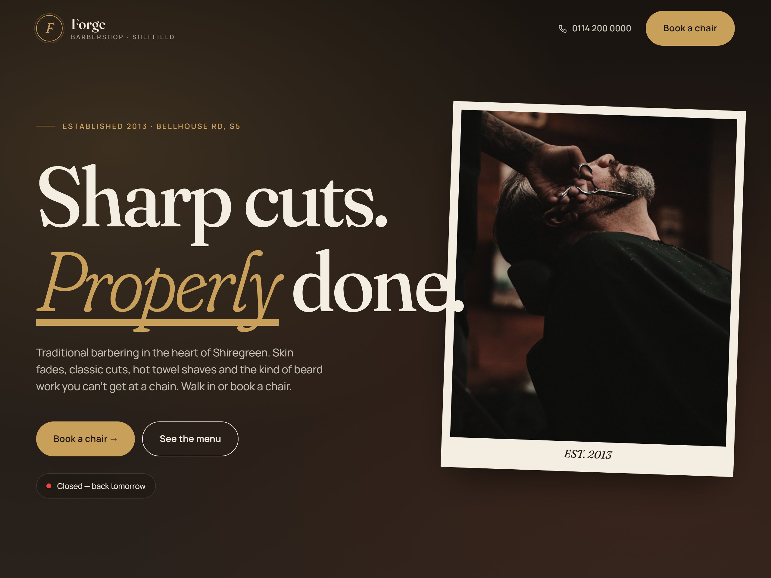 Forge Barbershop site preview